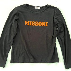 Missoni Kids Girls Logo Top Black  ( 8 )